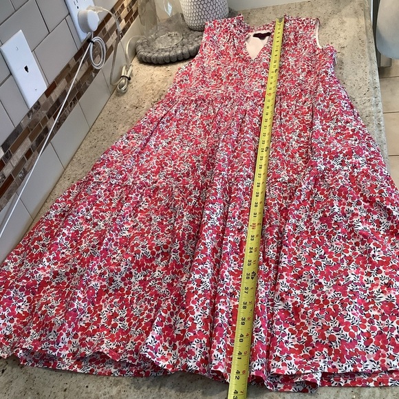 J. Crew x Liberty Fabric Red, Pink and White Sleeveless Dress Size Small - Picture 9 of 11
